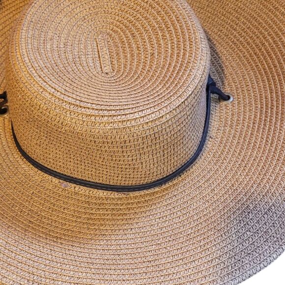 Sloggers Wide Brim Braided Sun Hat With Lanyard Size M 22.5" New Without Tags - Picture 3 of 5